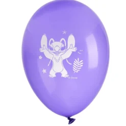 Ballon Disney Stitch x8 baudruche latex bleu et violet Ø30cm