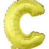 Ballon forme lettre C aluminium (2 modèles doré ou argenté)