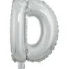 Ballon forme lettre D aluminium (2 modèles doré ou argenté)