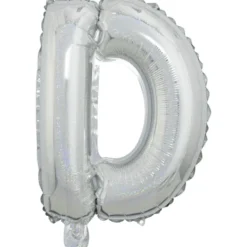 Ballon forme lettre D aluminium (2 modèles doré ou argenté)