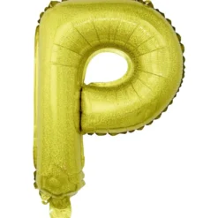 Ballon forme lettre P aluminium (2 modèles doré ou argenté)