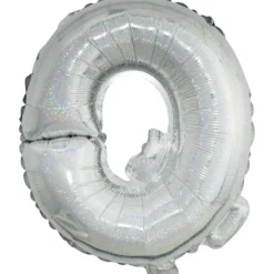 Ballon forme lettre Q aluminium (2 modèles argenté ou doré)