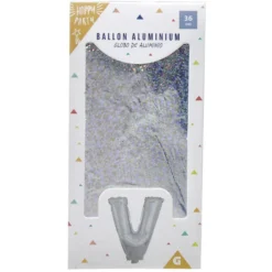 Ballon forme lettre V aluminium (2 modèles argenté ou doré)