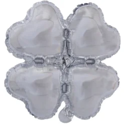 Ballon forme trèfle aluminium (2 modèles argenté ou vert)