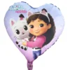 Ballon Gabby Chat aluminium forme coeur 11,5x15,5cm