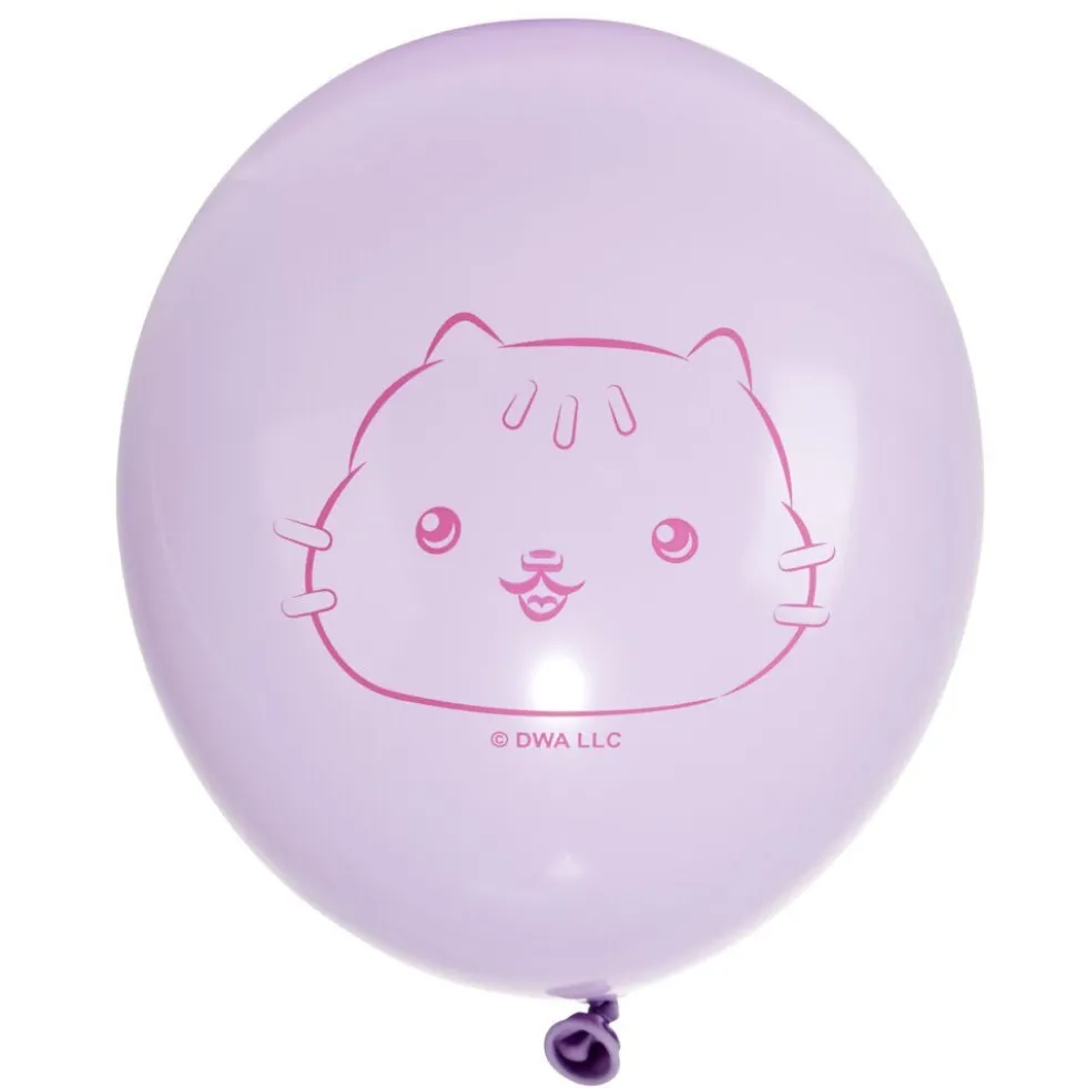 Ballon Gabby Chat x6 baudruche latex rose vert violet 13x17cm