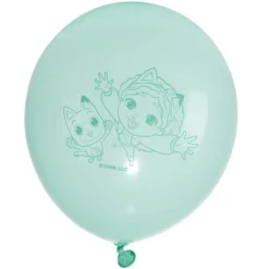 Ballon Gabby Chat x6 baudruche latex rose vert violet 13x17cm