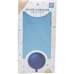 Ballon rond aluminium H40cm (2 modèles doré ou bleu)
