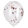 Ballons confettis blancs et dorés x8 Ø25cm