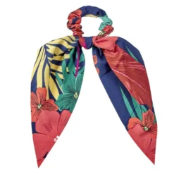 Bandeau motif feuillage tropical rouge et noir 10x15cm
