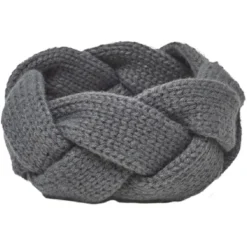 Bandeau tressé gris