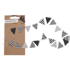 Banderole de mini fanions décor noir L50 cm
