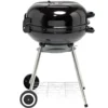 Barbecue charbon 2 roulettes rond Fisher avec couvercle acier noir 66,5x58x90cm
