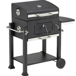 Barbecue à charbon Wilson rectangulaire avec couvercle 2 roulettes 114x72H108cm