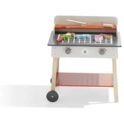 Barbecue extérieur enfant en bois + accessoires