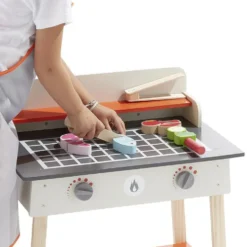 Barbecue extérieur enfant en bois + accessoires