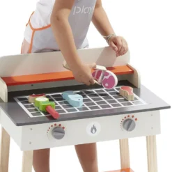 Barbecue extérieur enfant en bois + accessoires
