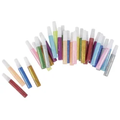 Baril Créatif tubes de colle pailletée colorée 30 pièces