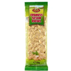 Barre craquante caramélisée aux graines de sésame et cacahuètes 60gr