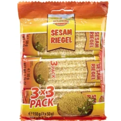 Barre craquante sésame caramélisé 3 paquets de 3 barres 3x50gr
