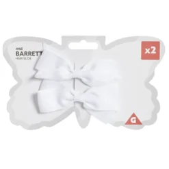 Barrette à cheveux x2 mini noeud tissu pastel 5,5x10cm (4 modèles)