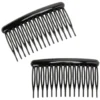 Barrette peigne noir brillant x2