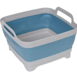Bassine rétractable bouchon évideur grise et bleue