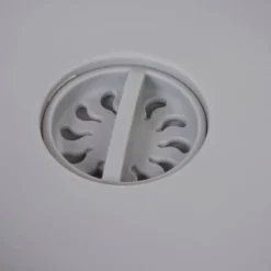 Bassine rétractable bouchon évideur grise et bleue