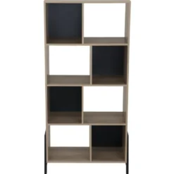 Bibliothèque en bois 8 cases Vivien 63x29,5xH129,5cm