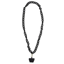 Bijou chaîne de téléphone maille en plastique noir L120cm