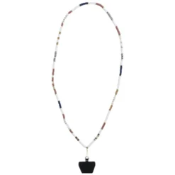 Bijou chaîne de téléphone perles en plastique multicolore L120cm