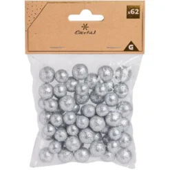 Bille décorative polystyrène pailletée Ø1,5cm x62 - 3 modèles