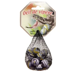 Bille en verre x20 + 1 boulard gris Vipère