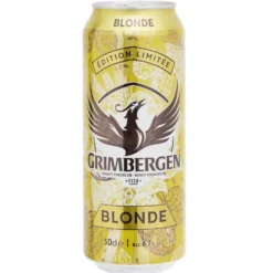 Bière blonde d'abbaye Grimbergen 6,7% canette 50cl