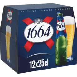Bière 1664 pack bouteille verre 12x25cl