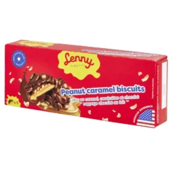 Biscuits cacahuètes et caramel Lenny nappage chocolat au lait 110gr