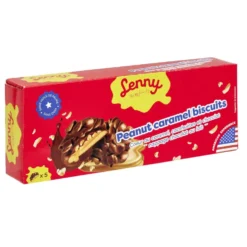 Biscuits cacahuètes et caramel Lenny nappage chocolat au lait 110gr