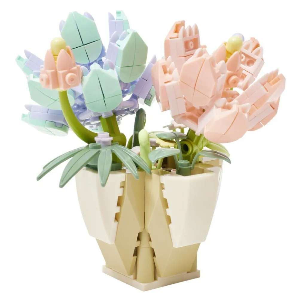 Bloc de construction pot de fleurs 3D avec plus de 250 pièces (2 modèles)