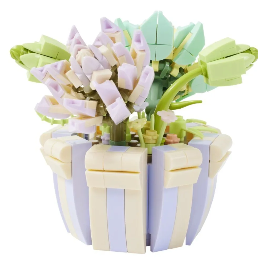 Bloc de construction pot de fleurs 3D avec plus de 250 pièces (2 modèles)