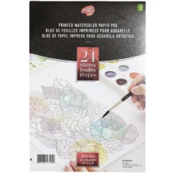Bloc 24 feuilles imprimées pour peinture aquarelle 20x29,5cm