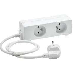Bloc multiprise 2 faces 5 prises blanc