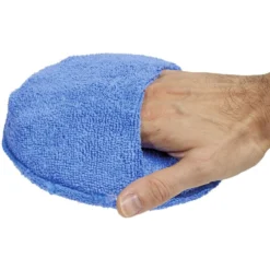 Bloc éponge ronde microfibre bleu 15x15cm x2