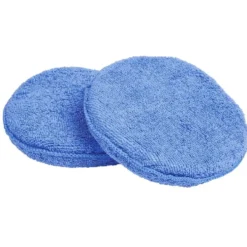 Bloc éponge ronde microfibre bleu 15x15cm x2