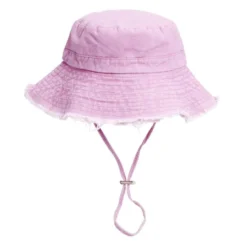 Bob unisexe en coton uni avec cordon ajustable T56/58cm (3 modèles)