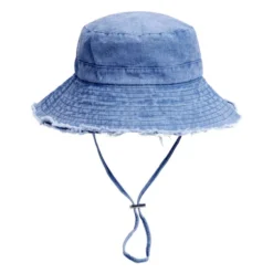 Bob unisexe en coton uni avec cordon ajustable T56/58cm (3 modèles)