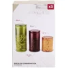 Bocal alimentaire x3 verre coloré Ø9