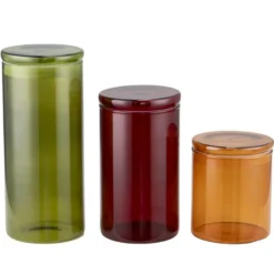 Bocal alimentaire x3 verre coloré Ø9
