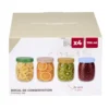 Bocal alimentaire x4 verre couvercle plastique 700ml
