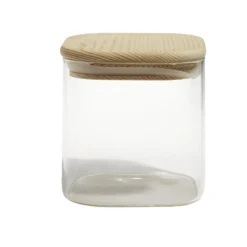 Bocal de conservation 65 cl en verre avec couvercle en bois