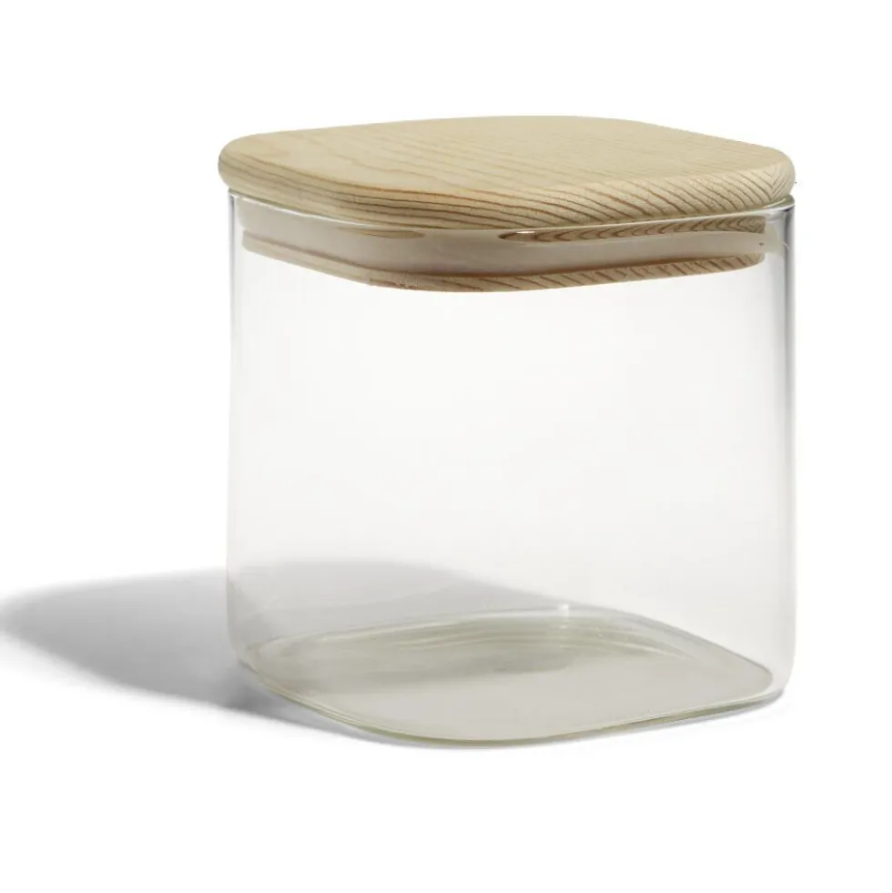 Bocal de conservation 65 cl en verre avec couvercle en bois
